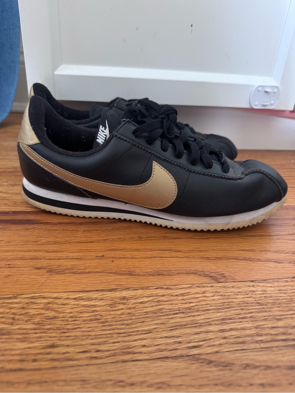 Nike Cortez Black & Gold Sneakers